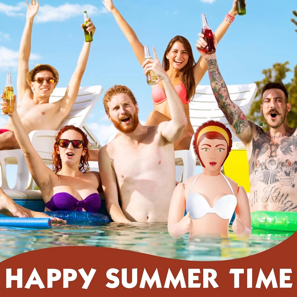 Muñeca inflable 59 pulgadas accesorios de fiesta de solteros accesorios de fiesta de Halloween utilería Foto 4 de 4