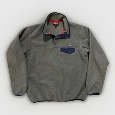 Patagonia Synchilla Snap-T Pullover Fleece Women s L Gray Navy Gorpcore Casual