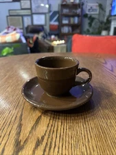 Fiestaware Chocolate Brown Coffee/Tea Cup with Saucer