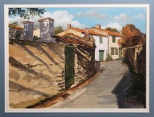 Aquarelle paysage Île de Ré - signé Bruno Richard - Aquarelle fonds d'atelier