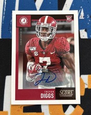2020 Panini Score Football Trevon Diggs Signatures Rookie Card #336