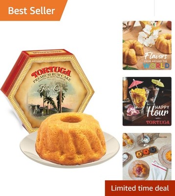 Delicious 16oz Flor de Cana Rum Cake - A Taste of the Caribbean for Your Table