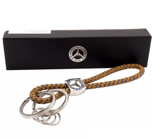 Mercedes-Benz Genuine Logo Stainless Steel Keychain – Classic Gift Box, Silver