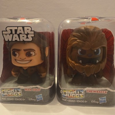 Star Wars Mighty Mugs HAN SOLO & CHEWBACCA Push Button to Change Expression -NEW