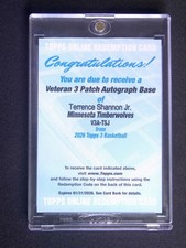2025-26 Topps (3) Three Terrence Shannon JR. Patch Auto