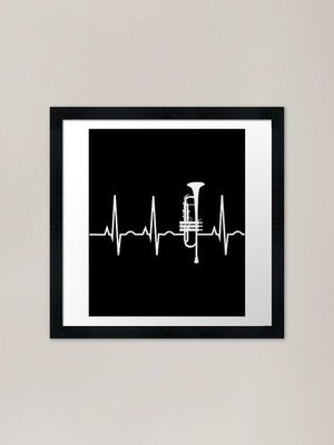 Trompete Herzschlag - Beste Trompete Pl gerahmtes Wandbild Poster Leinwanddruck Bild