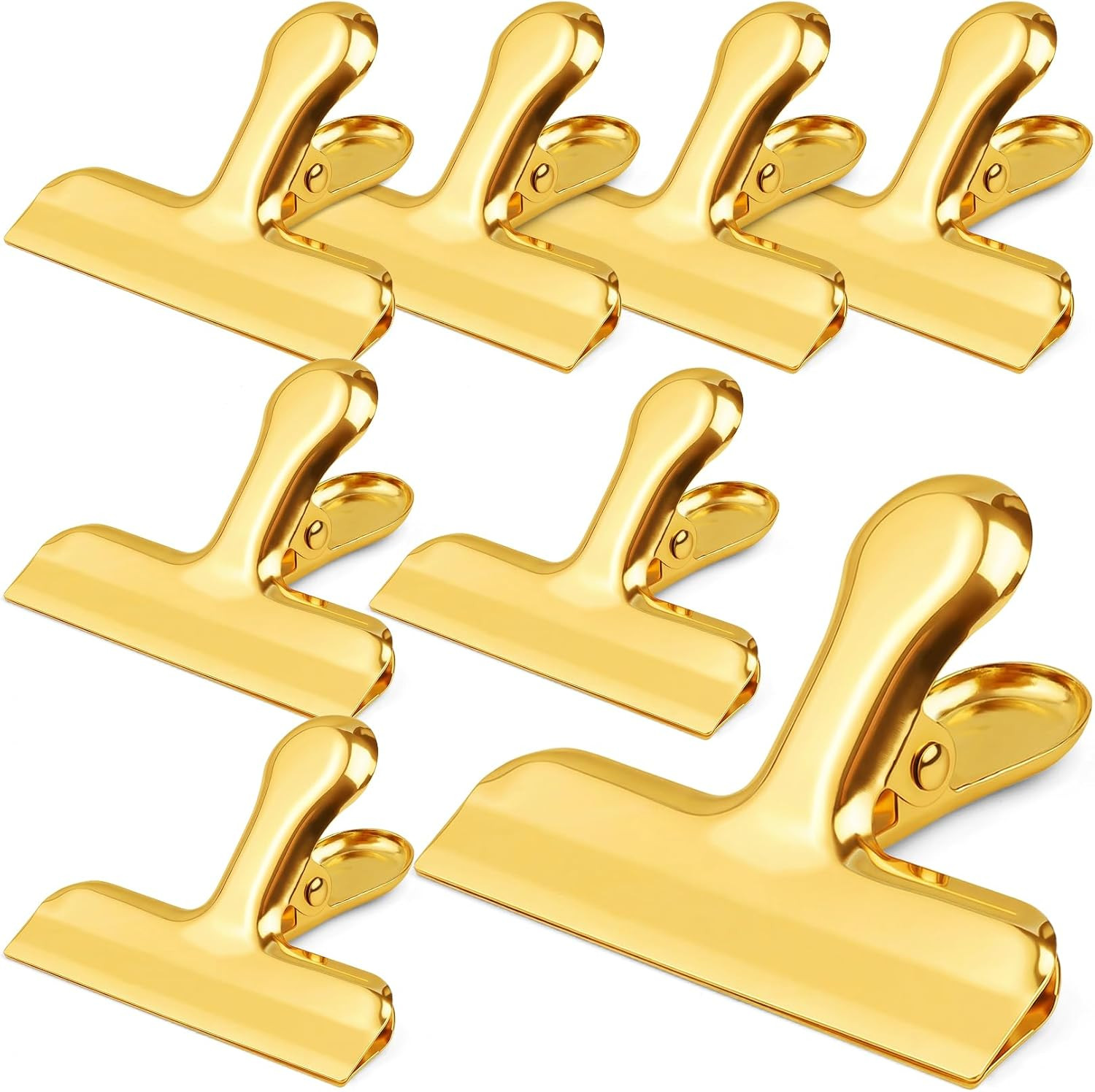 Clips de astillas clips de bolsa clip de acero inoxidable dorado para almacenamiento de alimentos, aire