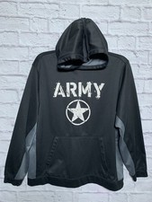 ARMY PERFORMANCE US ARMY Black Gray Long Sleeve Pullover Hoodie Men's Size L
