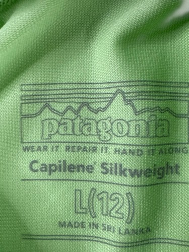 Patagonia Kids Capilene Cool Silkweight Hoody HEIQ UPF Green Size Large 12 NWT - Picture 4 of 10