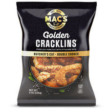 Macs Chicharrones Golden Pork Cracklins Fried Pork Fat With Skin 8oz Bag Pack 2