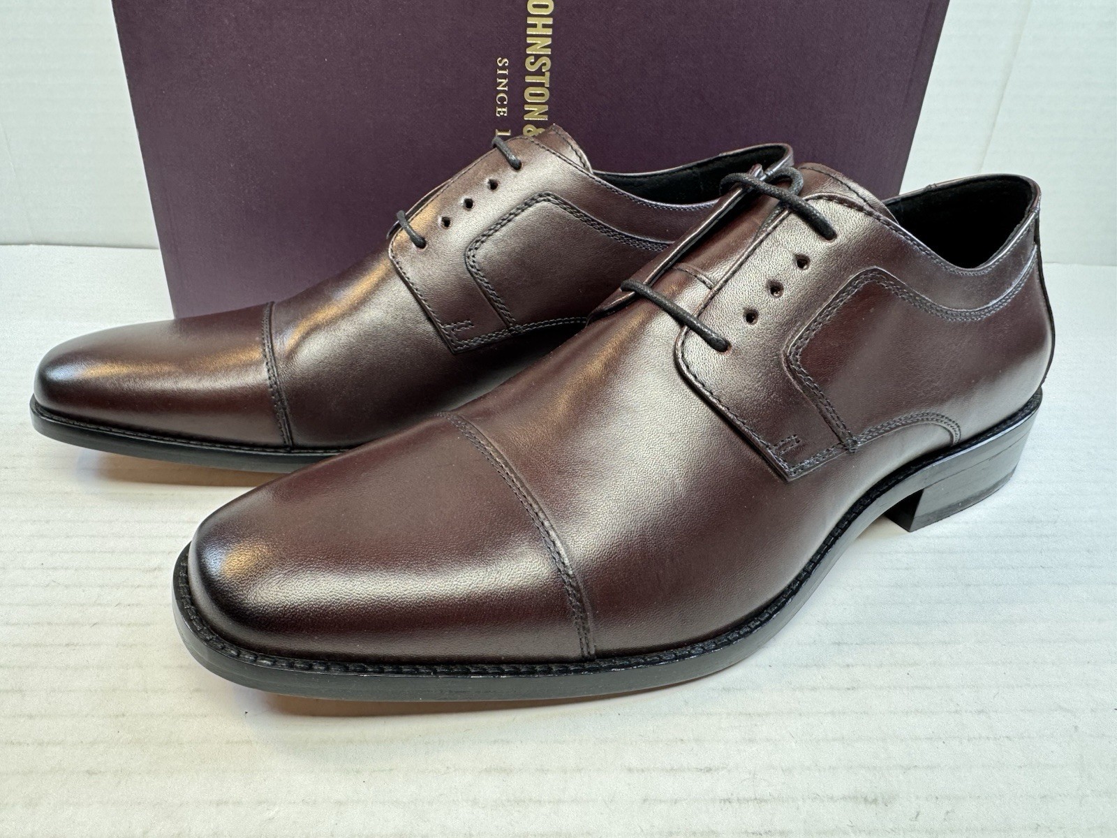 Johnston & Murphy Novick Cap Toe Burgundy 11.5 M US