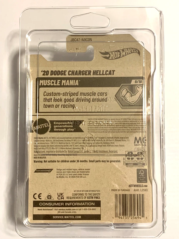 2025 CASE N HOT WHEELS 20 CARREGADOR DODGE HELLCAT SUPER CAIXA LIVRE CAÇA AO TESOURO - Imagem 4 de 4