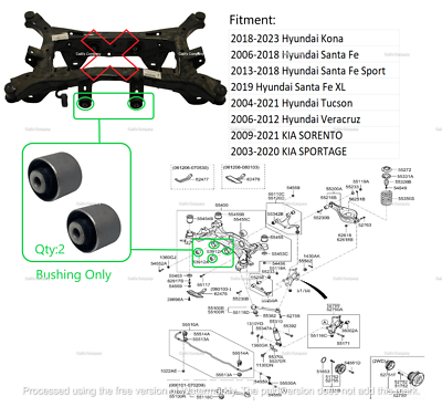 539122E200 For 2pcs Rear Sub Frame Bushing HYUNDAI SANTA FE 539122E200 For 2pcs Rear Sub Frame Bushing HYUNDAI SANTA FE