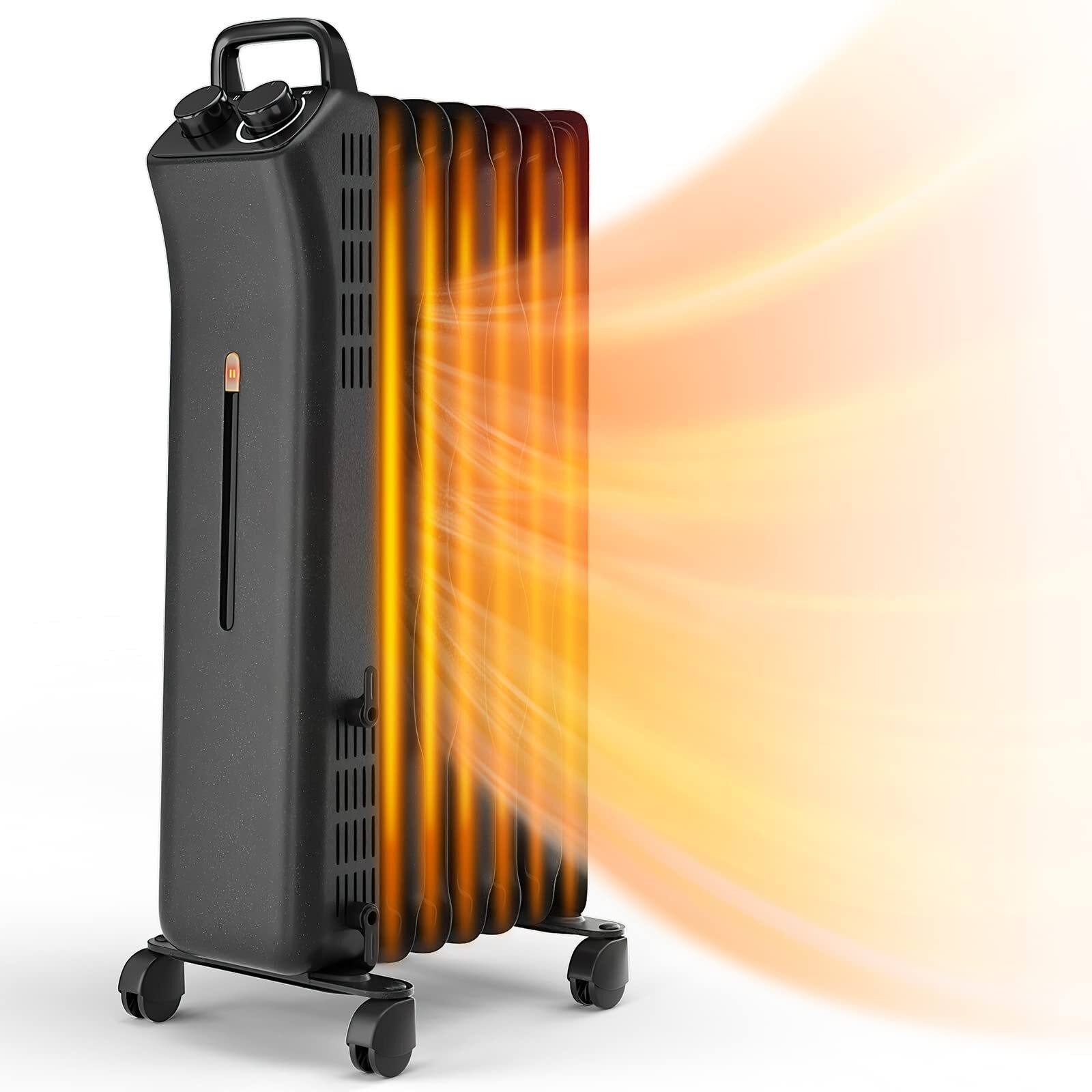 PETSITE 1500W Oil-Filled Radiator Heater Portable Electric Space Heater with ...