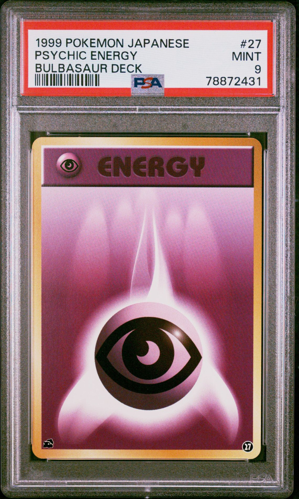 1999 Pokemon Japanese Bulbasaur Deck 27 Psychic Energy PSA 9