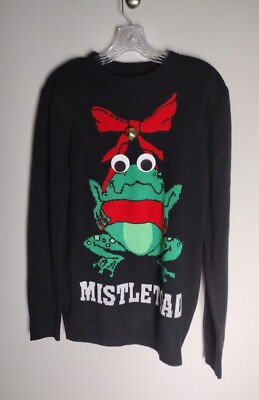 Divided by H&M Mistletoad Googly Eye Toad Jingle Bell Christmas Sweater X-Small