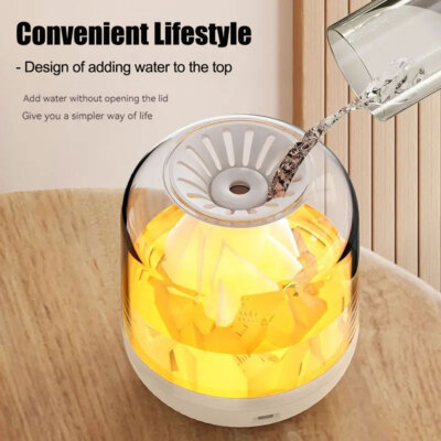 900ml Air Humidifier Essential Oil Aroma Diffuser Volcano Light Mist Home Office