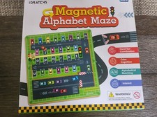 Magnetic Alphabet Maze - Montessori Toys for 3 4 5 Year Old, Car Themed
