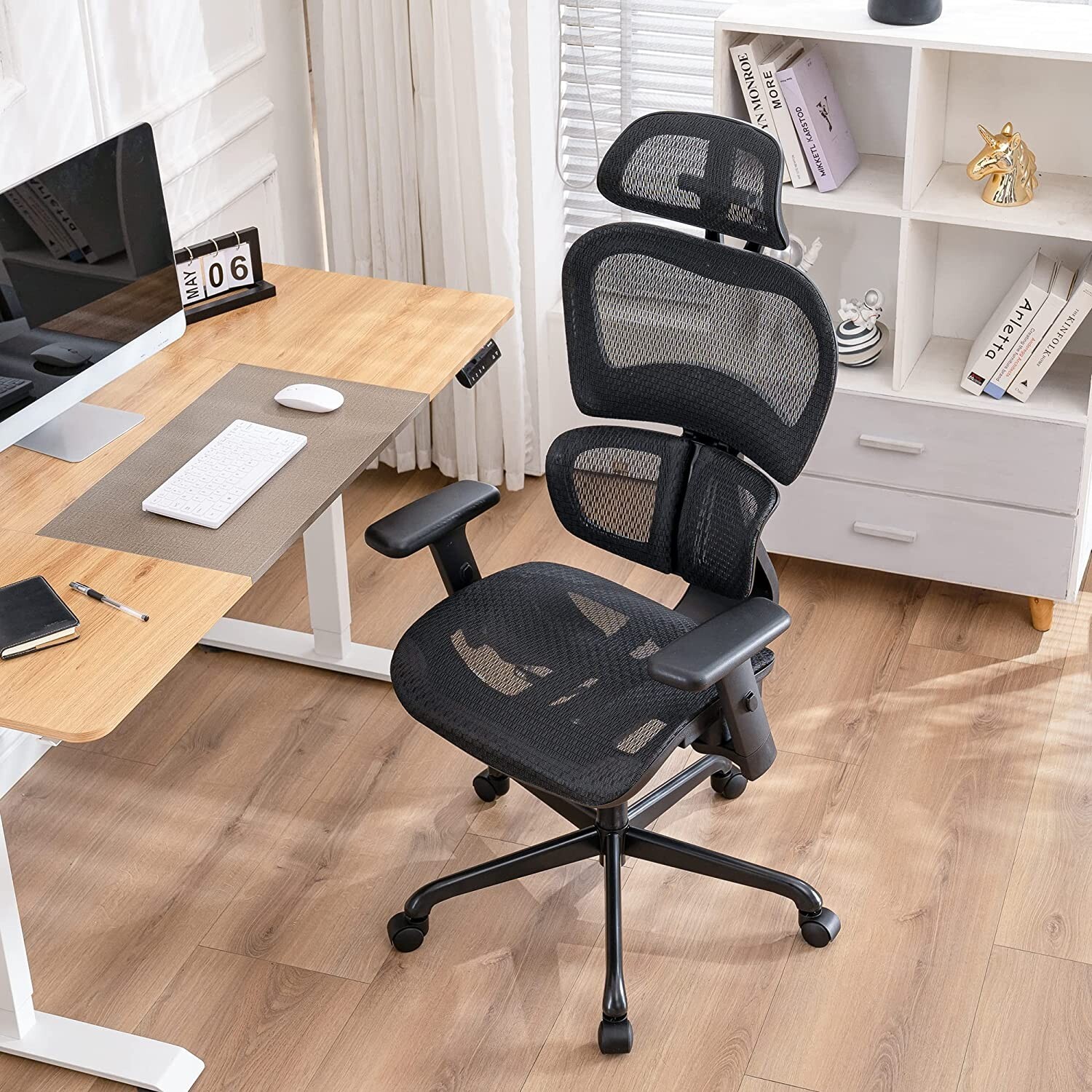 Ergonomic Mesh Office Chair with 3D Lumbar Support & Adjustable Features-image