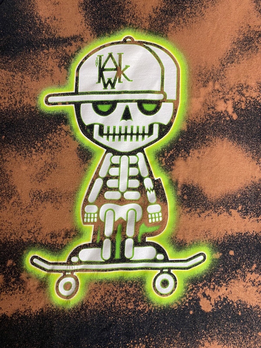 Tony Hawk Skater Skeleton Glow-in-the-Dark Shirt Vintage