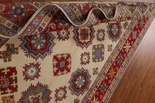 Authentic Kazak Pakistan Handmade Rug Traditional Design Wool Craftsmanship 7x10 - Picture 18 of 21