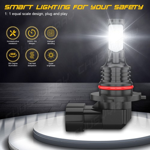 9005 9006 LED Headlight Kit Combo Bulbs High Beam & Low Beam Super White Bright - Picture 11 of 12