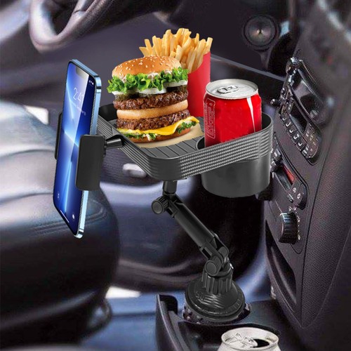 Porte-gobelet de voiture plateau table pour manger avec fente pour téléphone portable support à café plateau alimentaire - Photo 7 sur 7