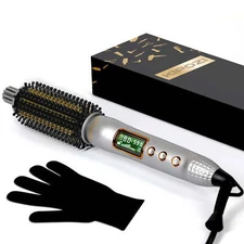 KIPOZI 1.25" Thermal Brush Curling Iron Brush LCD Display 16 Adjustable Temper