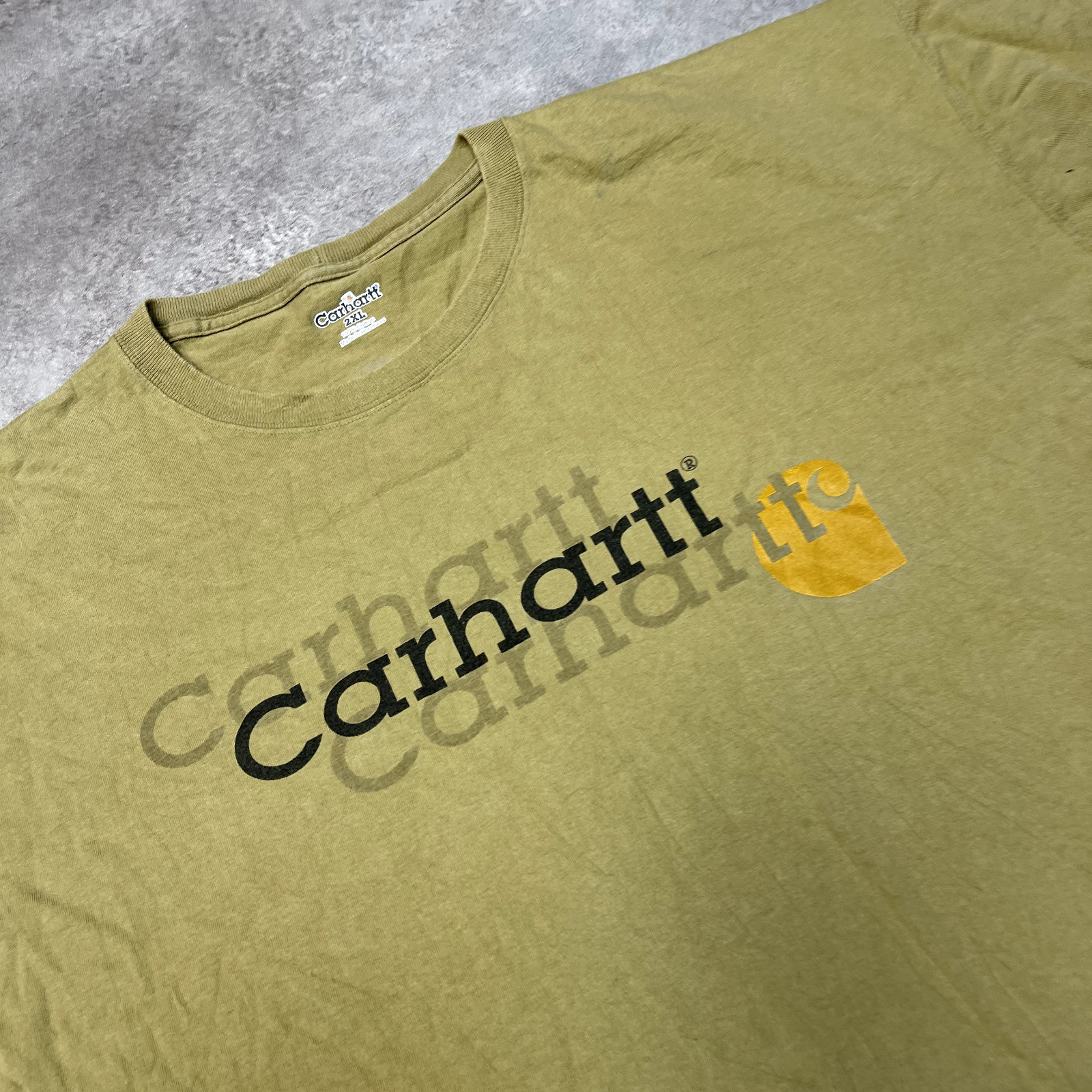 Carhartt T-Shirt Mens Y2K USA Short Sleeve Graphic Workwear Tee, Brown, 2XL image 4