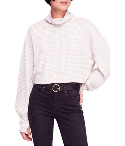 cropped white turtleneck sweater