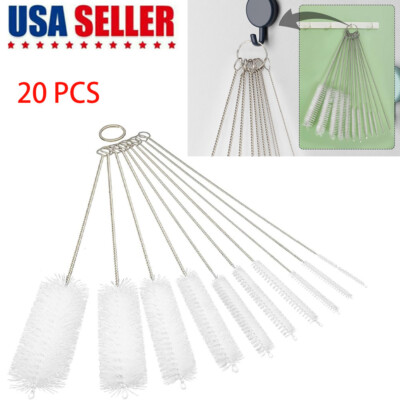 #ad 20PCS Pipe Cleaners Brush Smoking Tobacco Pipe Cleaning Tools White 10 Sizes $13.28