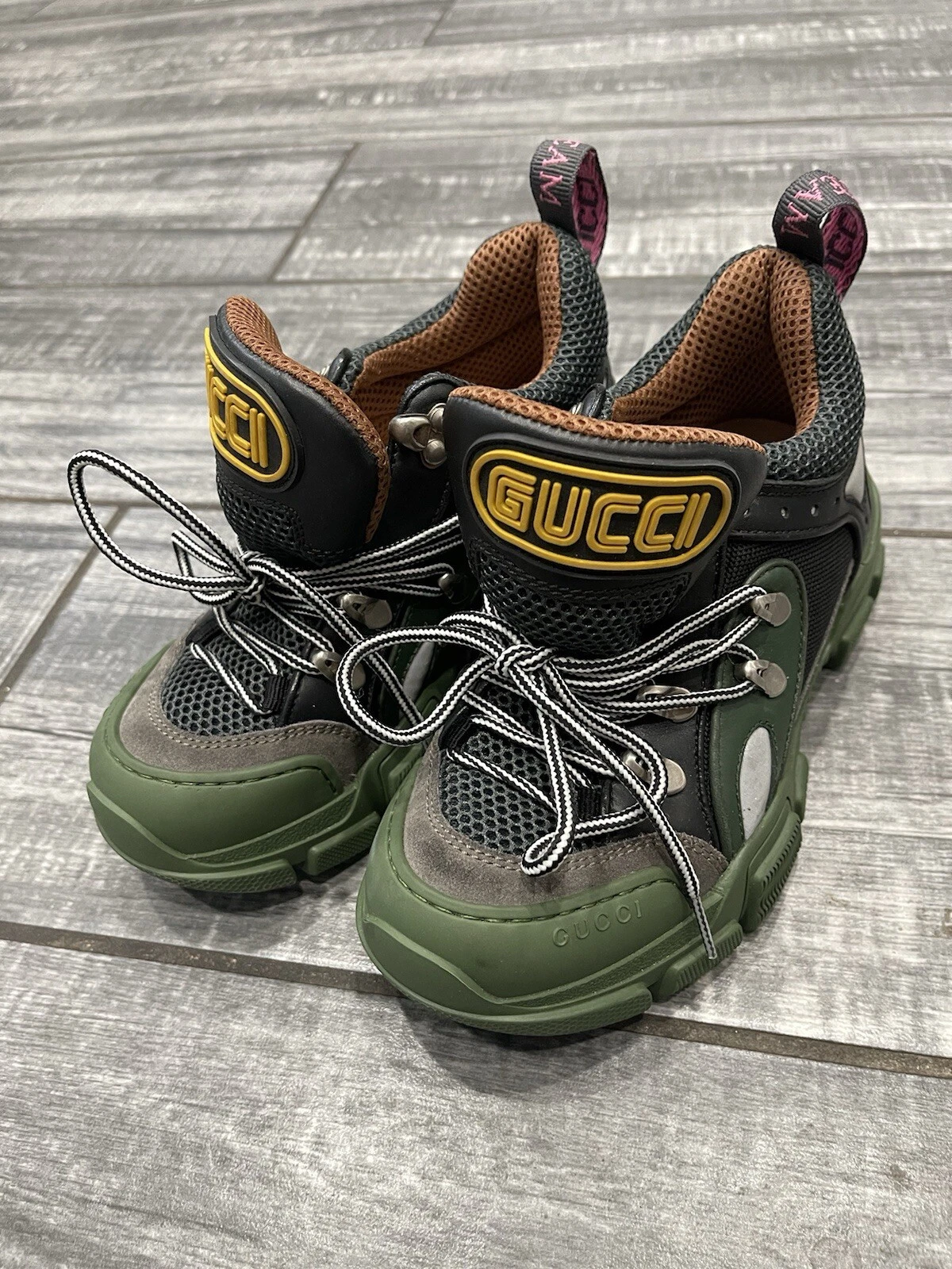 Baskets basses Gucci Flashtrek vertes N3210 homme pointure 34,5