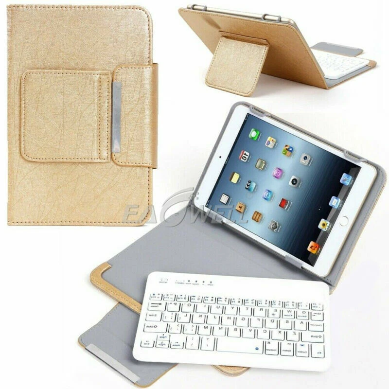 Removable Wireless Keyboard Flip Leather Case Cover Stand For All 7-10" Tablet - Image 2 of 4