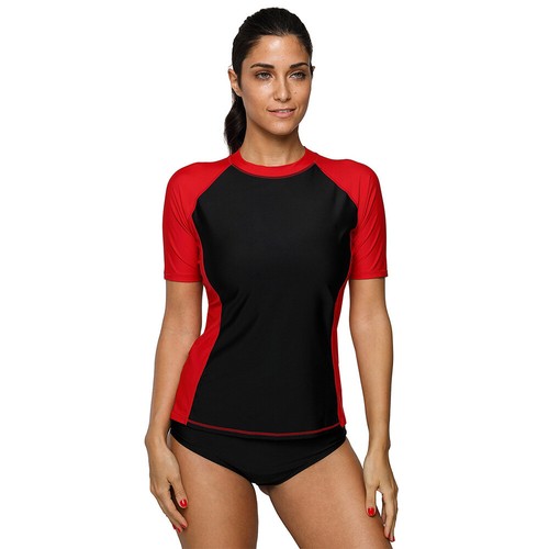 Women Short Sleeve Rash Guard Shirt 