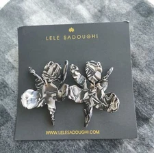 Lele Sadoughi Small Paper Lily Maple Earrings BRAND NEW