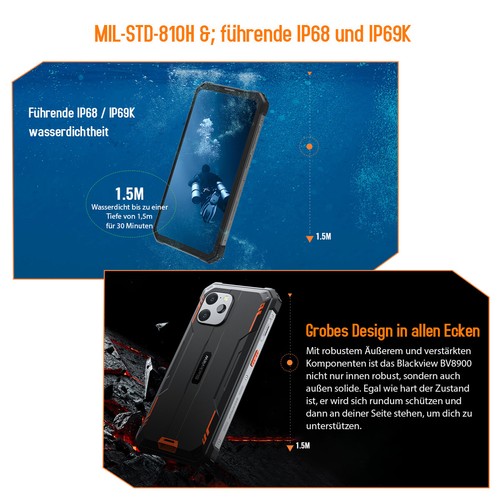 Blackview BV8900 Outdoor Smartphone FLIR Wärmebildkamera 16GB+256GB 10000mAh 33W - Zdjęcie 10 z 19