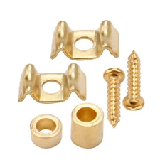 Musiclily Metal Vintage String Guides for Strat Squier Guitar Gold (2 Pieces)