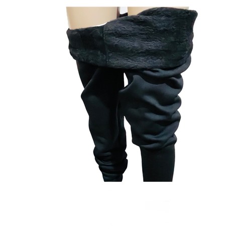 Womens Plush Fleece Lined Leggings High Waist Stretchy Winter Warm Ladies Pants - Picture 7 of 10