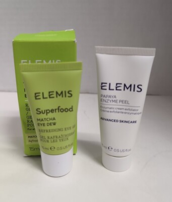 2 ITEMS! Elemis Superfood Matcha Eye Dew & Elemis Papaya Enzyme Peel .5oz/ea NEW
