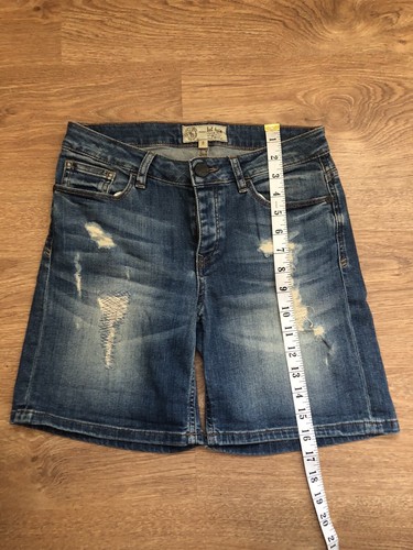 Fat Face Blue Denim Distressed Button Up Shorts Cotton Blend Women’s Size UK 8 - Picture 4 of 7