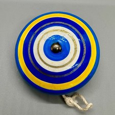 Mexican wooden classic yoyo, Handmade Mexican toy, Hand Crafted Blue  Yellow