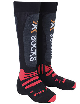 X-Socks Ski All Round Skisocken Skitouren Snowboardsocken Gr.35-38 schwarz-rot
