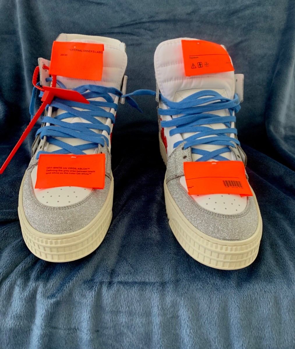 Size 11 - Off-White Off-Court 3.0 High White Silver Glitter for