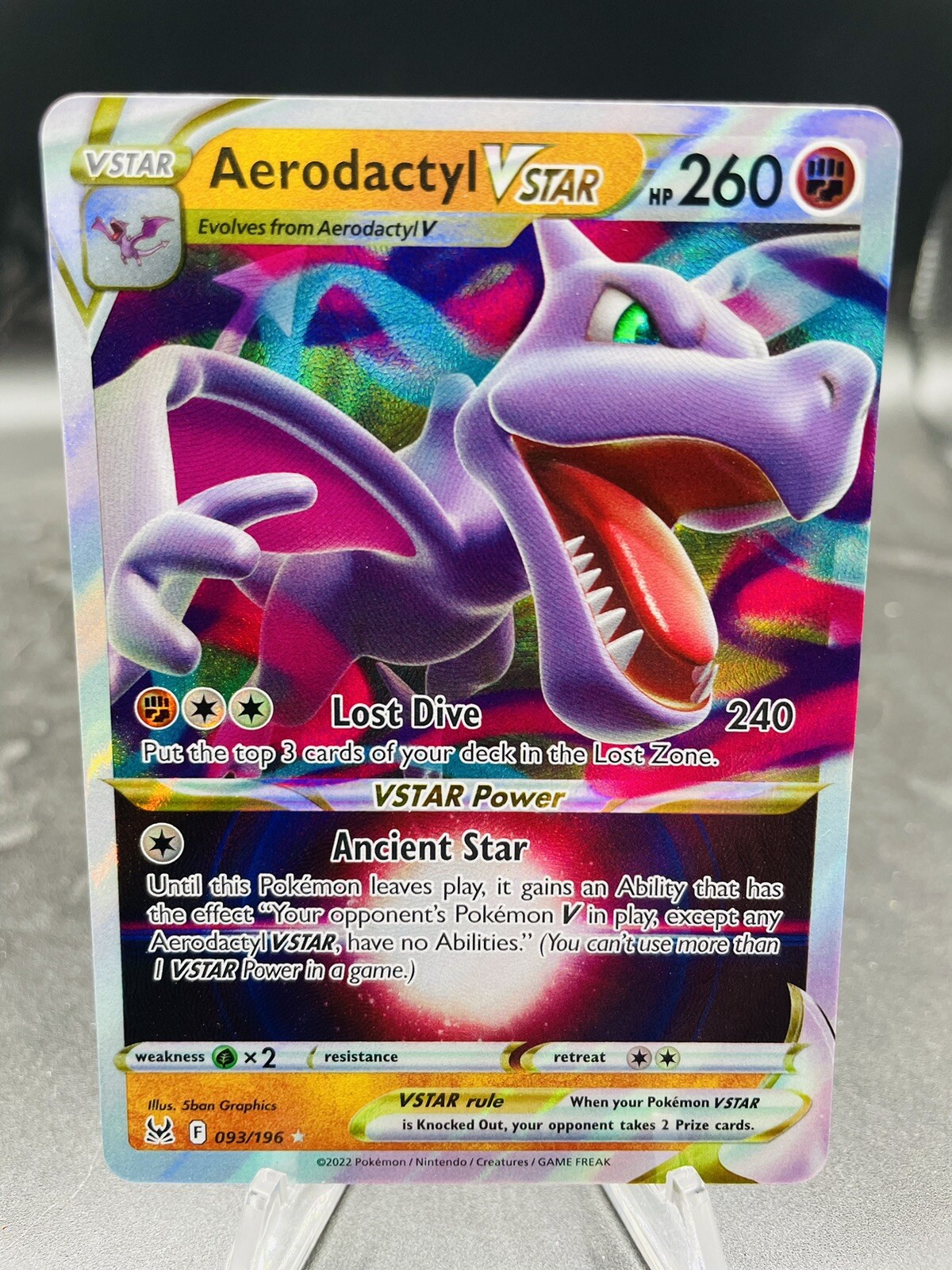 Pokemon Aerodactyl VSTAR 093/196 Lost Origin Ultra Rare Holo NM