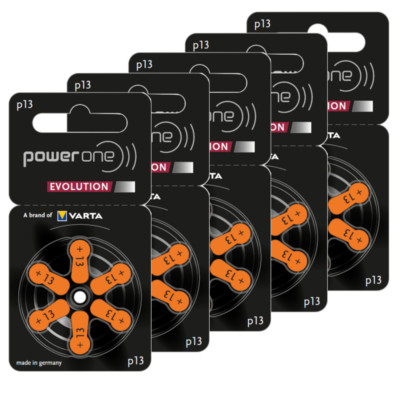 30x Power One EVOLUTION Hörgerätebatterien - P13 orange PR48 - (5x 6er Blister)