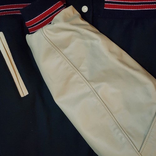 Vintage Rennoc Pepsi Varsity Bomber Jacket Leather & Wool Mens XL Very Nice - Picture 8 of 12