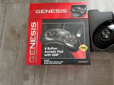 Retro-Bit Official Sega Genesis USB Controller 8-Button Pad for Sega Genesis NEW