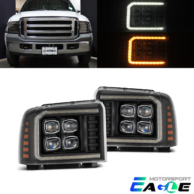Fit 05-07 Ford Super Duty/Excursion NOVA-Series LED Projector Black Headlights