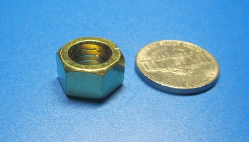 Brass Hex Nuts, RH, 3/8"-16 Thread x 9/16" W x 21/64" H, 25 Pcs - Picture 19 of 24