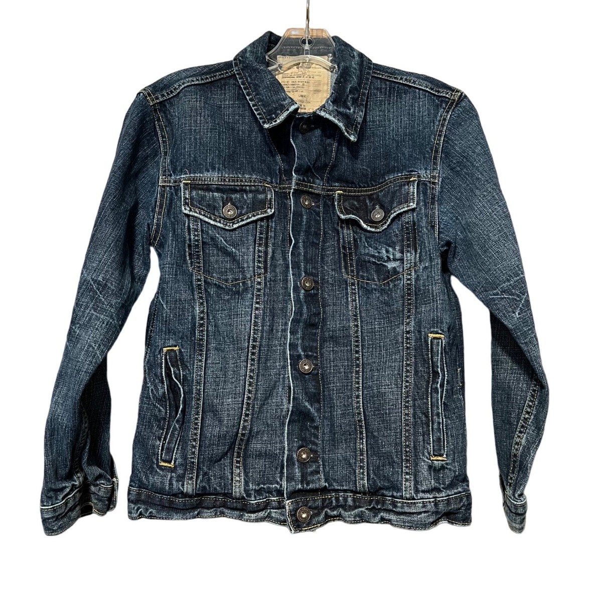 Mens Old Navy Blue Jeans Jacket Trucker Denim Size Large 100% Cotton